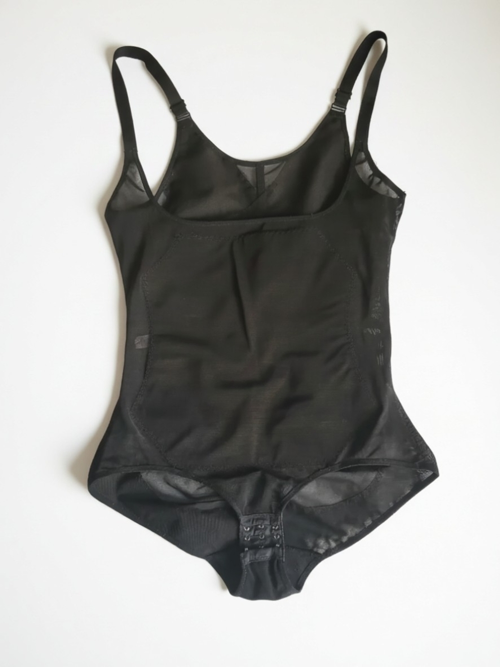 Black One-Piece Body Shaper with Adjustable Straps